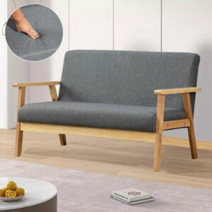 2 Sitzer Sofa Doppelsofa Polsterung Loveseat kompakt Leinen Für Büro Wohnzimmer