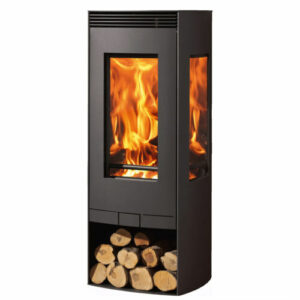 Panadero Kaminofen Sevilla Kamin Holzofen schwarz 9,5 kW 3Seitig Strahlungswärme