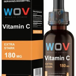 Vitamin C Tropfen 60 ml - Hochdosiert für starke Abwehrkräfte, Gesundheit & Haut