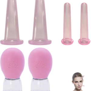 6 Stück Schröpfen Gesicht, Facial Cupping Schröpfen Silikon, Facial Cupping Set