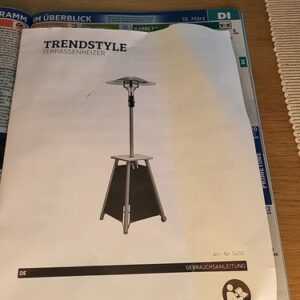 2100W 225cm Halogen-Heizstrahler Terrassenheizer Heizpilz Ø 60cm B-Ware