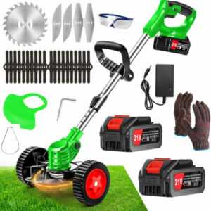 Rasentrimmer 21V Elektrischer Rasenkantenschneider mit 2X 4.0Ah Akku Motorsense