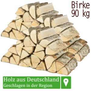 (0,94€/1kg) Brennholz Kaminholz Holz Birke 90 kg Ofen Kamin Kaminofen Grill 25cm