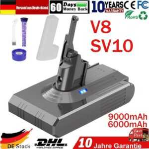 9000mAh Akku für Dyson V8 Absolute Animal Ersatzakku SV10 Staubsauger /Filter